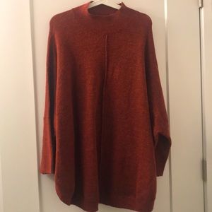 XL Loft Poncho Sweater - Red
